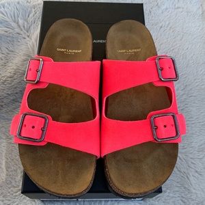 SAINT LAURENT HOT PINK SANDALS